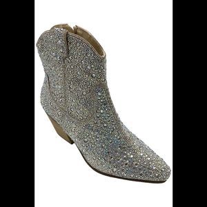 Betsey Johnson Women's Emory Boot Silver Rhinestone - Medium